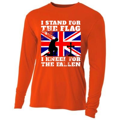 I Stand For The Flag I Kneel For The Fallen Union Jack Gift Cooling Performance Long Sleeve Crew