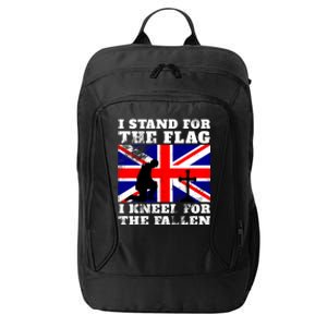 I Stand For The Flag I Kneel For The Fallen Union Jack Gift City Backpack