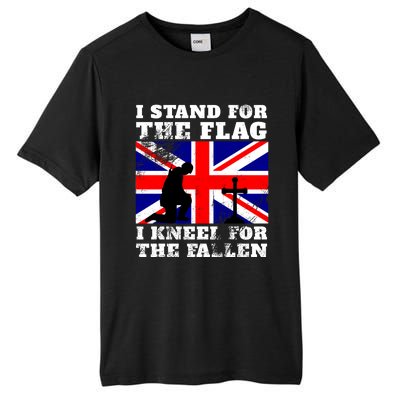 I Stand For The Flag I Kneel For The Fallen Union Jack Gift Tall Fusion ChromaSoft Performance T-Shirt