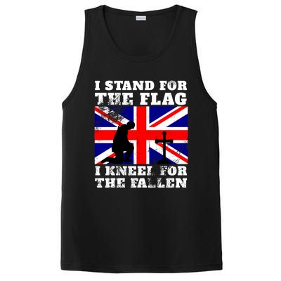 I Stand For The Flag I Kneel For The Fallen Union Jack Gift PosiCharge Competitor Tank