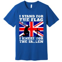 I Stand For The Flag I Kneel For The Fallen Union Jack Gift Premium T-Shirt