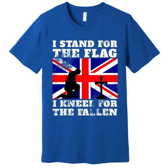 I Stand For The Flag I Kneel For The Fallen Union Jack Gift Premium T-Shirt