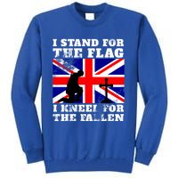 I Stand For The Flag I Kneel For The Fallen Union Jack Gift Tall Sweatshirt