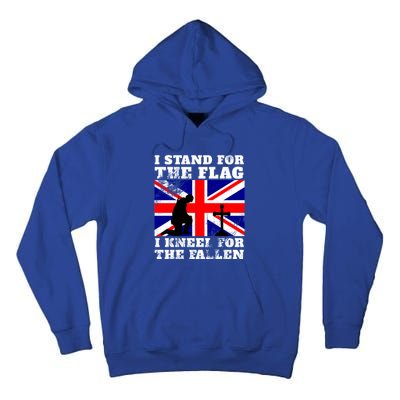 I Stand For The Flag I Kneel For The Fallen Union Jack Gift Tall Hoodie