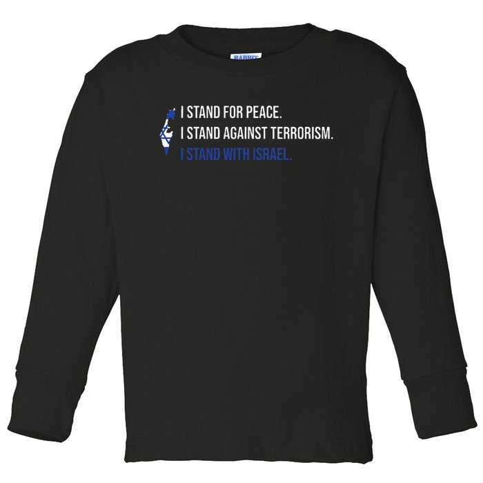 I Stand For Peace.I Stand With Israel Design Toddler Long Sleeve Shirt