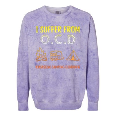 I Suffer From Ocd Obsessive Camping Disorder Colorblast Crewneck Sweatshirt