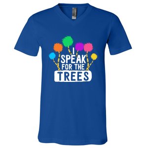 I Speak For The Tree Earth Day Inspiration Hippie Funny Gift V-Neck T-Shirt