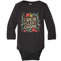 I Speak Fluent Chisme Funny Spanish Gossip Latina Chismosa Baby Long Sleeve Bodysuit