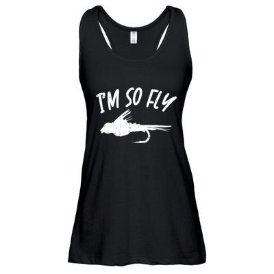 Im So Fly Bass Trout Fishing Angling Fisherman Angler Gift Ladies Essential Flowy Tank