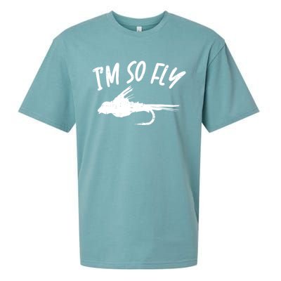 Im So Fly Bass Trout Fishing Angling Fisherman Angler Gift Sueded Cloud Jersey T-Shirt