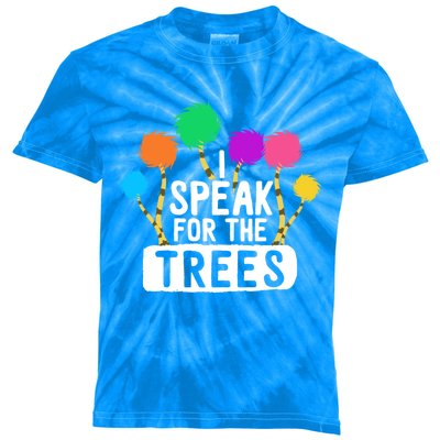 I Speak For The Tree Earth Day Inspiration Hippie Funny Gift Kids Tie-Dye T-Shirt