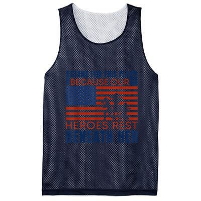 I Stand For This Flag Because Our Heroes Rest Beneath Her Mesh Reversible Basketball Jersey Tank
