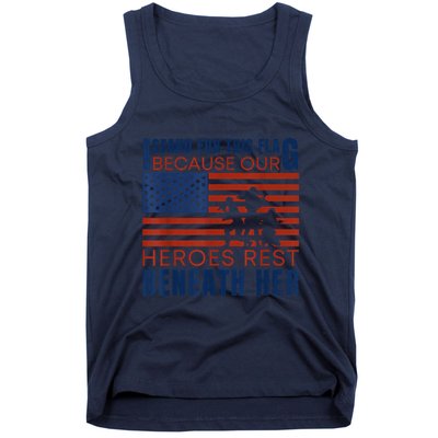 I Stand For This Flag Because Our Heroes Rest Beneath Her Tank Top