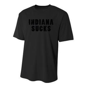 Indiana Sucks Funny State Rivalry Youth Performance Sprint T-Shirt