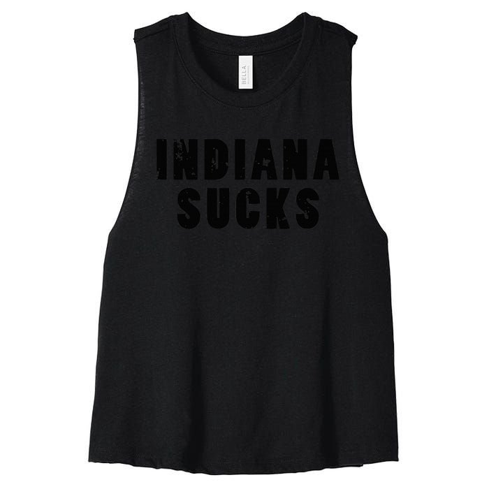 Indiana Sucks Funny State Rivalry Women's Racerback Cropped Tank