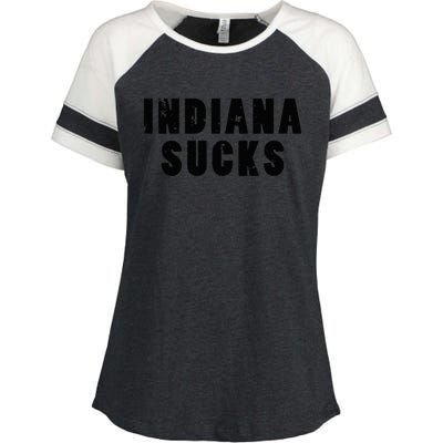 Indiana Sucks Funny State Rivalry Enza Ladies Jersey Colorblock Tee