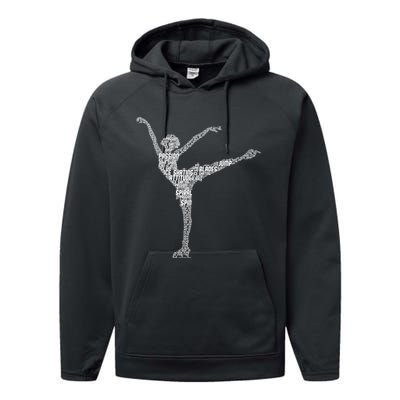 Ice Skating Figure Skater Wo Girls Performance Fleece Hoodie