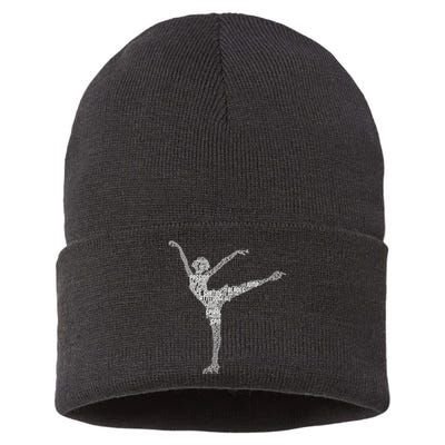 Ice Skating Figure Skater Wo Girls Sustainable Knit Beanie