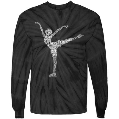 Ice Skating Figure Skater Wo Girls Tie-Dye Long Sleeve Shirt