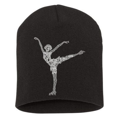 Ice Skating Figure Skater Wo Girls Short Acrylic Beanie