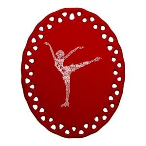 Ice Skating Figure Skater Wo Girls Ceramic Oval Ornament