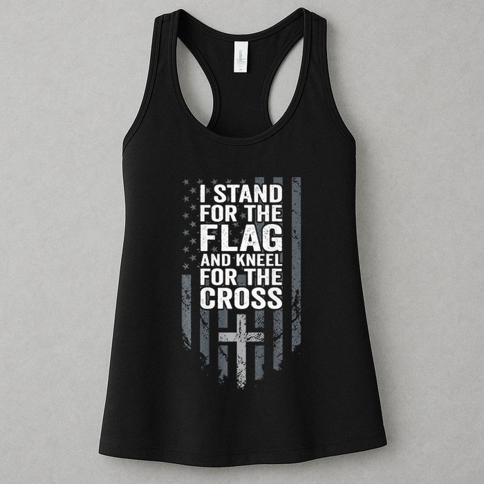 I Stand For The Flag And Kneel For The Cross Womens Tank Top