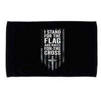 I Stand For The Flag And Kneel For The Cross Microfiber Hand Towel