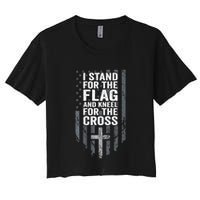 I Stand For The Flag And Kneel For The Cross Crop Top