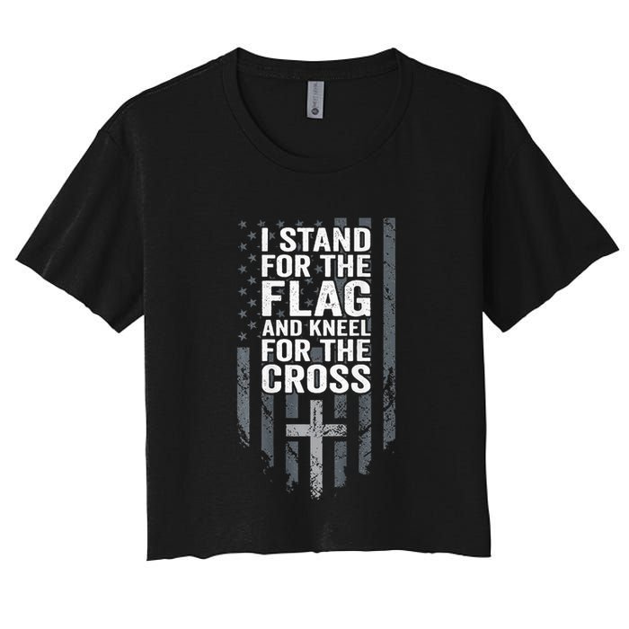 I Stand For The Flag And Kneel For The Cross Crop Top