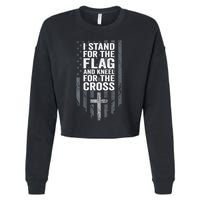 I Stand For The Flag And Kneel For The Cross Cropped Pullover Crew