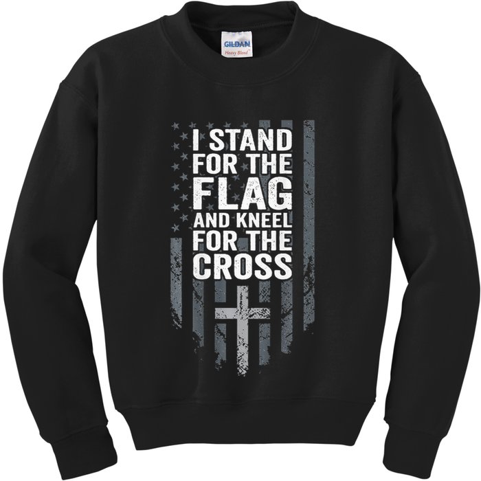 I Stand For The Flag And Kneel For The Cross Kids Sweatshirt