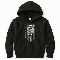 I Stand For The Flag And Kneel For The Cross Kids Hoodie
