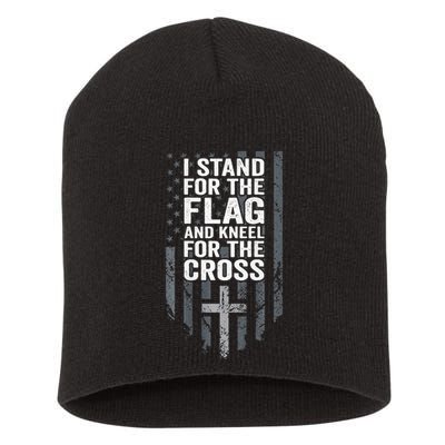 I Stand For The Flag And Kneel For The Cross Short Acrylic Beanie