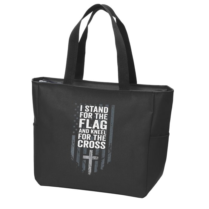 I Stand For The Flag And Kneel For The Cross Zip Tote Bag