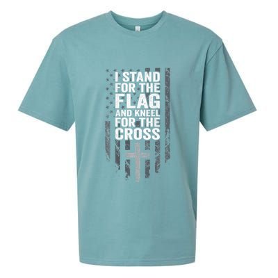 I Stand For The Flag And Kneel For The Cross Sueded Cloud Jersey T-Shirt