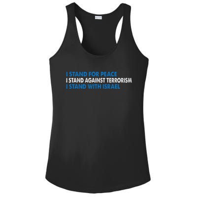 I stand for Peace I stand against terrorism Ladies PosiCharge Competitor Racerback Tank