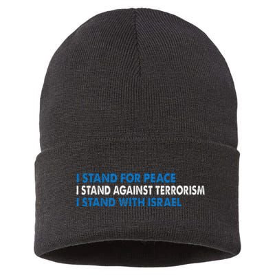 I stand for Peace I stand against terrorism Sustainable Knit Beanie