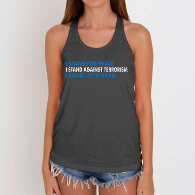 I stand for Peace I stand against terrorism Women's Knotted Racerback Tank