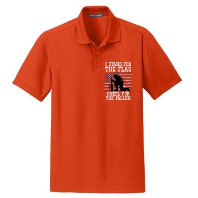 I Stand For The Flag Knee For Fallen Soldier Memorial Day Gift Dry Zone Grid Polo