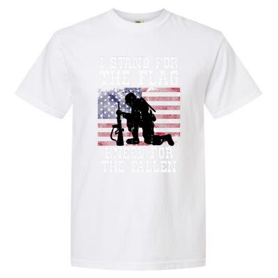 I Stand For The Flag Knee For Fallen Soldier Memorial Day Gift Garment-Dyed Heavyweight T-Shirt