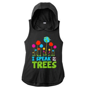 I Speak For Trees Earth Day Save Earth Inspiration Hippie Gift Ladies PosiCharge Tri-Blend Wicking Draft Hoodie Tank