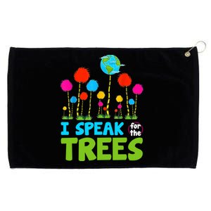 I Speak For Trees Earth Day Save Earth Inspiration Hippie Gift Grommeted Golf Towel