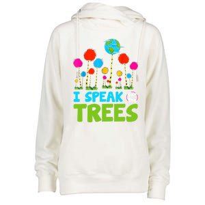 I Speak For Trees Earth Day Save Earth Inspiration Hippie Gift Womens Funnel Neck Pullover Hood