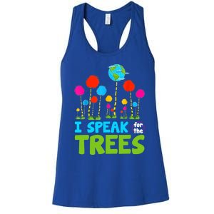 I Speak For Trees Earth Day Save Earth Inspiration Hippie Gift Women's Racerback Tank