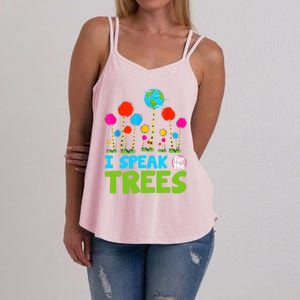 I Speak For Trees Earth Day Save Earth Inspiration Hippie Gift Women's Strappy Tank