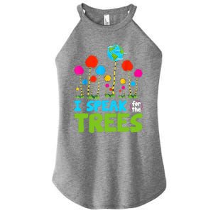 I Speak For Trees Earth Day Save Earth Inspiration Hippie Gift Women's Perfect Tri Rocker Tank