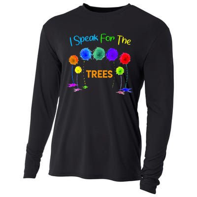 I Speak For Trees Earth Day Save Earth Inspiration Hippie Cooling Performance Long Sleeve Crew