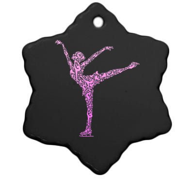 Ice Skating Figure Skater Girls Wo Ceramic Star Ornament