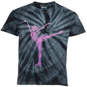 Ice Skating Figure Skater Girls Wo Kids Tie-Dye T-Shirt