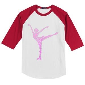 Ice Skating Figure Skater Girls Wo Kids Colorblock Raglan Jersey